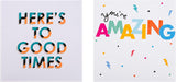Type-tastic Multipack of 10 in 5 Designs Birthday Cards