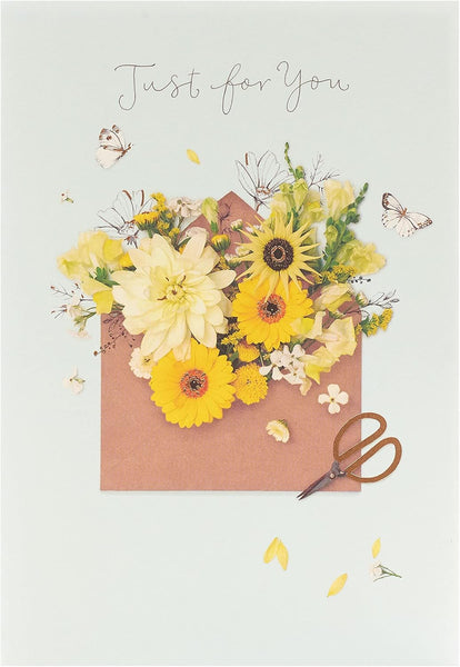 Just For You Floral Design Birthday Card