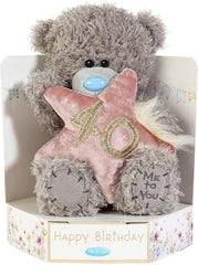 Tatty Teddy Plush 15cm High 40th Birthday Bear On Luxury Gift Plinth Official Collection