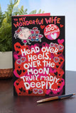 UK Greetings Valentine's Day Card For Wife - Cute Design with Badge