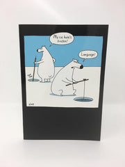 Happy Birthday Card Polar Bears 'My ICE Holes Frozen ' Monkey Tennis HALLMARK