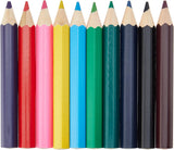10 Chunky Half-Size Colouring Pencils with Sharpener | Easy Grip for Kids & Toddlers