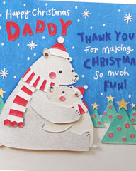 Christmas Card for Daddy - Cute Polar Bears Design