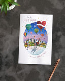 Colourful Hot Air Balloon Design Husband Anniversary Card