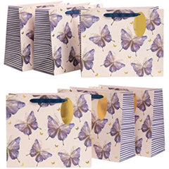 Butterfly Design, Pink, Purple, Gold Large Gift Bag