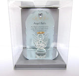Thoughts of you Memorial Glass Angel Baby Ornament with Verse