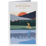 Cyclist & Sunset Design Birthday Card