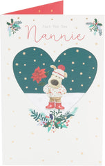 Boofle Just For You Nannie Snowy Poinsettia Cute Christmas Greeting Card