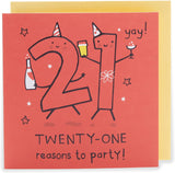 UK Greetings 21st Birthday Card for Him/Her/Friend - Red Design