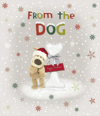 Boofle stood wearing a Santa hat stood next to a snow bone(55)