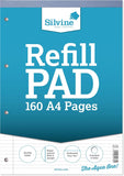 Silvine A4 Refill Pad - Narrow Lined With Margin (160 Pages) Single