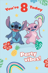 Disney Stitch Girl 8th Birthday Card