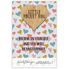 Believe in Yourself Unstoppable Little Pocket Hug Wish Token Keepsake Gift Idea SPH012