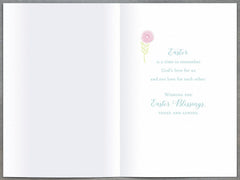 Easter Card The Lord Has Risen Cross And Flowers
