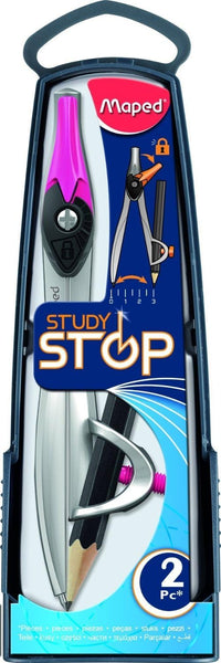 Study Stop Compass | Precision Compass with Safety Stop for School & Exams