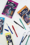 TriGrip Ballpoint Pens - Assorted Colours Pack of 10 | Comfortable Grip for Smooth Writing