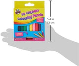 10 Chunky Half-Size Colouring Pencils with Sharpener | Easy Grip for Kids & Toddlers