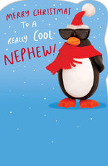 Crackers Really Cool Nephew Funny Penguin Christmas Greeting Card 691986