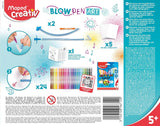 Maped Creativ Blow Art Kit | 24 Felt Tip Pens + 2 Airbrush Tools for Creative Kids