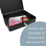 12 Inch Black Lockable Security Box with Bolt Down Kit