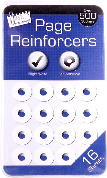 Just Stationery Hole Reinforcers – 512 Self-Adhesive Labels for Ring Binders & Documents