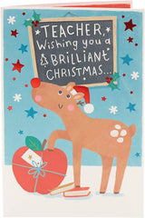 Teacher Christmas Card - to Teacher from Student Christmas Card - Christmas Card for Her - Christmer Card for Him - Happy Christmas Teacher