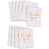 UK Greetings Multipack of 10 Thank You Cards for Him/Her/Friend - Black & Gold Spotty Design, 130mm x 100mm