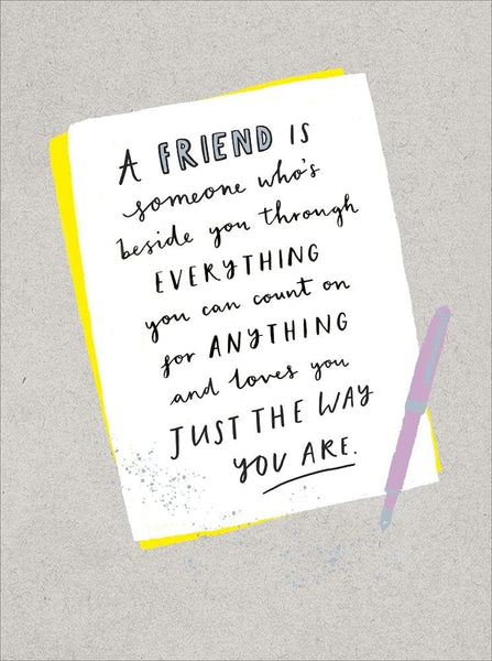 A Friend is Someone Who's Beside You Greeting Card Blank Inside Any Occasion 661028