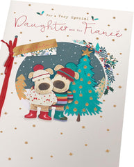 Boofle Embellished Daughter & Fianc� Boofle Cute Christmas Greeting Card
