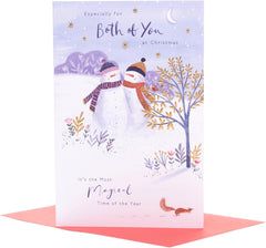 UK Greetings Christmas Card for Both of You - Snowcouple Design
