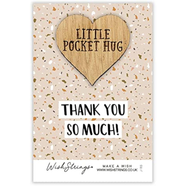 Thank You So Much! Little Pocket Hug Wish Token Keepsake Greeting Card