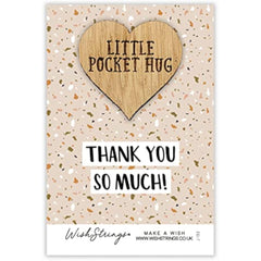 Thank You So Much! Little Pocket Hug Wish Token Keepsake Greeting Card