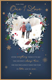 One I Love Laser die cut heart Christmas Card