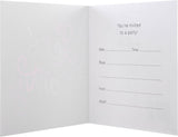 Multicoloured in 2 Vibrant Designs Pack of 10 Party Invitation Cards