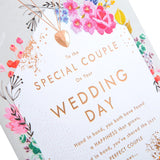 Classic Floral and Text Design Wedding Congratulations Card