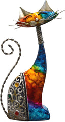 Country Living Hand Painted Metal Standing Cat