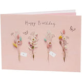 UK Greetings Birthday Card For Her/Female/Friend With Envelope - Dried Flower Design