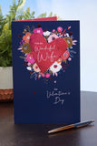 UK Greetings Valentine's Day Card For Wife - Floral Heart Design