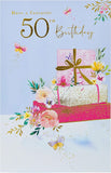 Presents Themed 50th Birthday Card