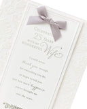 Silver 25th Wife Wedding Anniversary Card Lovely Romantic Message inside