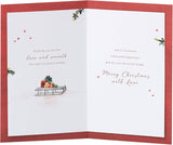 UK Greetings Christmas Card for Grandma & Grandad - Snowy Door Design