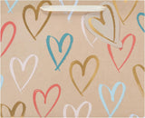 Kraft Hearts Design Large Gift Bag