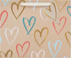 Kraft Hearts Design Large Gift Bag