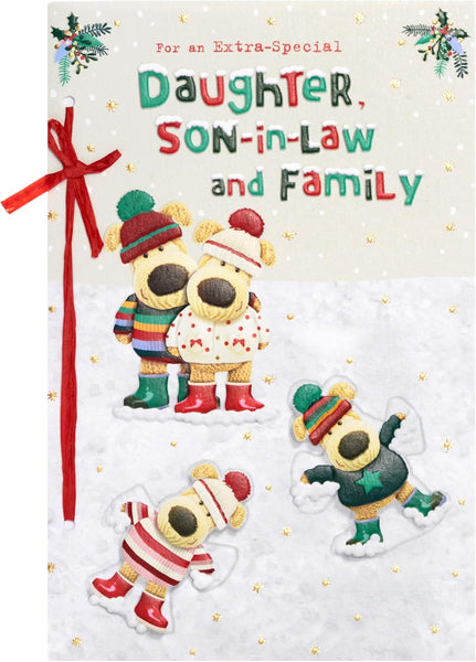 Boofle Embellished Daughter & Son-In-Law & Family Cute Christmas Greeting Card