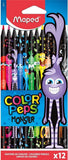 COLOR’PEPS Monsters Colouring Pencils – 12 Pack | Fun & Bright Colours for Kids