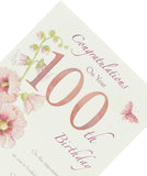 Delicate Pink Flower100th Birthday Card