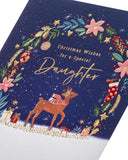 UK Greetings Christmas Card for Daughter - Sweet Reindeer Design