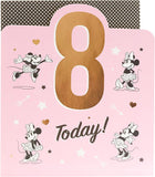 8th Birthday Card for Girl - Disney Birthday Card Age 8 - Minnie Mouse Birthay Card for Girl - Minnie Mouse 8th Birthday Card, Multi, (698269-0-1)