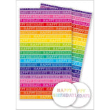 Rainbow Stripe Gift Wrap 2 Sheets & 2 Tags