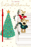 Boofle Embellished Sister & Brother-in-Law Festive Cute Christmas Greeting Card 771273
